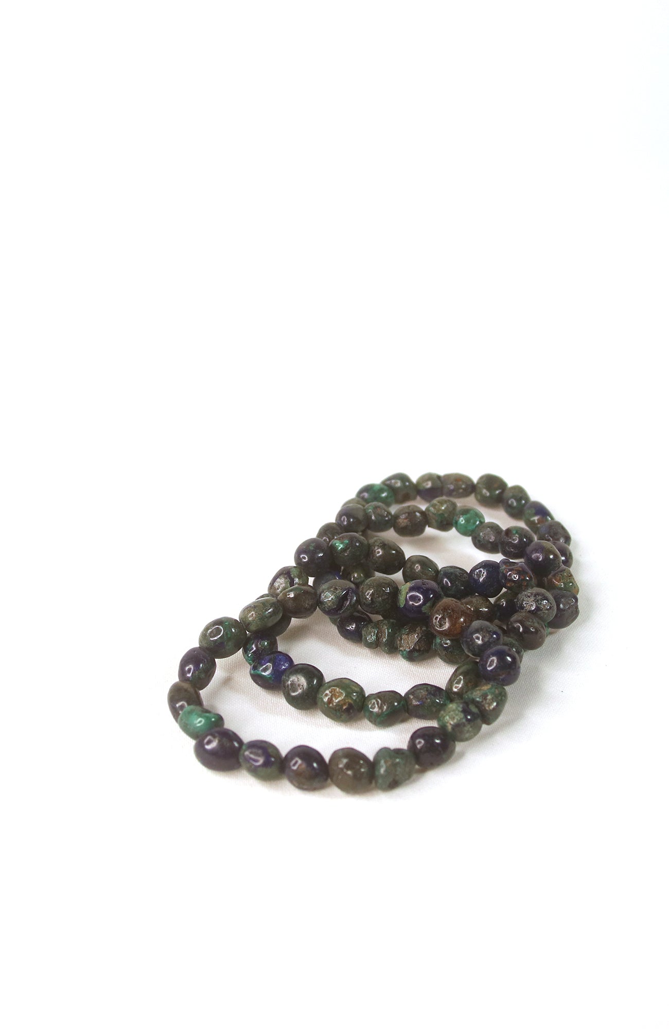 Azurite Malachite 8-10mm Nugget  Bracelet